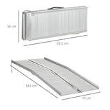 easycomfort easycomfort rampa per sedia a rotelle in lega di alluminio antiscivolo capacita 272kg 183x72x5cm