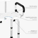 easycomfort easycomfort sedia per doccia per anziani disabili e donne incinte imbottita con forma a u 54x52x70 82cm bianco