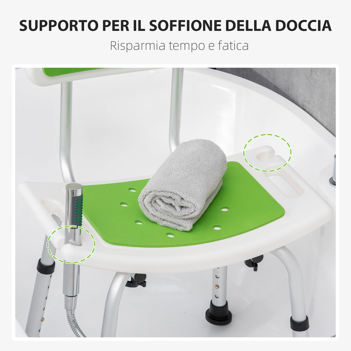 easycomfort easycomfort sedia per doccia in alluminio ed eva con altezza regolabile su 6 livelli e schienale ricurvo 51 5x49 5x68 5 81 cm