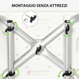 easycomfort easycomfort sedia per doccia in alluminio ed eva con altezza regolabile su 6 livelli e schienale ricurvo 51 5x49 5x68 5 81 cm