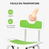 easycomfort easycomfort sedia per doccia in alluminio ed eva con altezza regolabile su 6 livelli e schienale ricurvo 51 5x49 5x68 5 81 cm