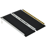 easycomfort easycomfort rampa per sedia a rotelle pieghevole in alluminio con deflettori e adesivi 122x73 6x5 1 cm nero