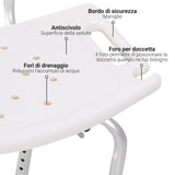 easycomfort easycomfort sedile da doccia con schienale ausilio da vasca sedia doccia altezza regolabile 8 posizioni antiscivolo ean 8054111846431
