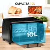 easycomfort easycomfort fornetto elettrico 10l da 750w con temperatura regolabile e timer 36 5x26x22 cm nero