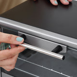 easycomfort easycomfort fornetto elettrico 10l temperatura regolabile e timer griglia e teglia incluse 750w 36 5x26x22cm argento nero