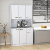 easycomfort easycomfort armadio con pensili da cucina in legno 101 x 39 x 180cm bianco