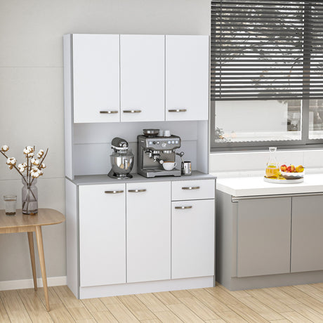 easycomfort easycomfort armadio con pensili da cucina in legno 101 x 39 x 180cm bianco