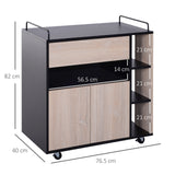 easycomfort easycomfort carrello da cucina multiuso moderno con ruote cassetto anta in legno rovere 765x40x82cm ean 8054144132174