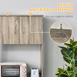 easycomfort easycomfort credenza moderna per cucina o sala da pranzo mobile buffet con armadietti e cassetti in legno grigio 71x41x178cm