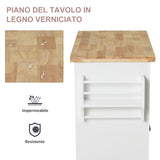 easycomfort easycomfort carrello da cucina portavivande con cassetti armadietti portaspezie e 4 ruote legno 111x44 5x82 5cm bianco