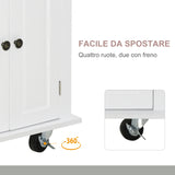 easycomfort easycomfort carrello da cucina portavivande con cassetti armadietti portaspezie e 4 ruote legno 111x44 5x82 5cm bianco