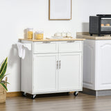 easycomfort easycomfort carrello da cucina multiuso in legno con 2 cassetti 104x46x91cm bianco