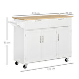 easycomfort easycomfort carrello da cucina multiuso in legno con 2 cassetti 3 antine e 4 ruote 121x46x91cm bianco