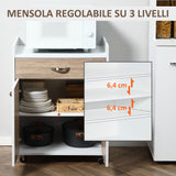 easycomfort easycomfort carrello da cucina portavivande per microonde con 4 ruote in legno 60x40x77cm rovere