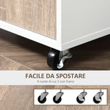 easycomfort easycomfort carrello da cucina portavivande per microonde con 4 ruote in legno 60x40x77cm rovere