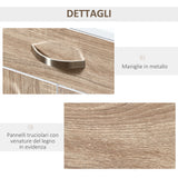 easycomfort easycomfort carrello da cucina portavivande per microonde con 4 ruote in legno 60x40x77cm rovere