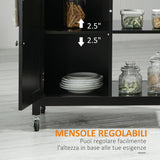 easycomfort easycomfort carrello da cucina in legno con cassetto armadietto e ruote 83x45x88cm nero