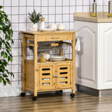 easycomfort easycomfort carrello da cucina con cassetto armadietto e cestino estraibile in legno con ruote girevoli 66x36x79cm