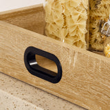 easycomfort easycomfort carrello da cucina a 3 ripiani con vassoio rimovibile e ruote girevoli 72x40x94cm legno e nero