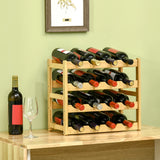 easycomfort easycomfort scaffale portabottiglie vino a 4 livelli per 16 bottiglie in legno di bambu 43x23 5x38cm