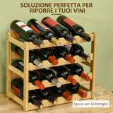 easycomfort easycomfort scaffale portabottiglie vino a 4 livelli per 16 bottiglie in legno di bambu 43x23 5x38cm