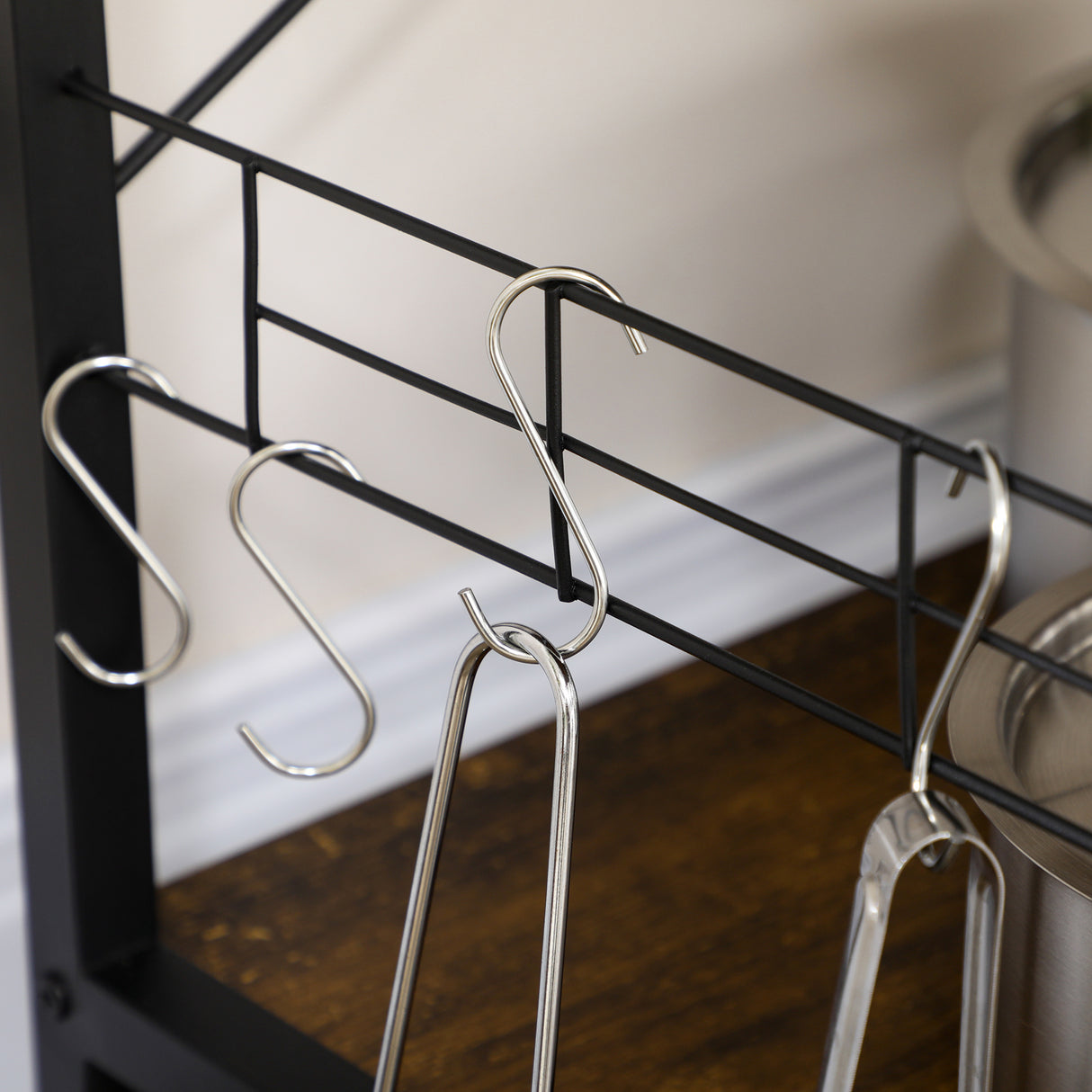 easycomfort easycomfort mobile da cucina a 3 ripiani in truciolato con presa di corrente porta usb e cestino 90x40x83cm