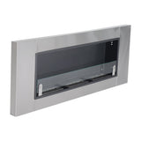 easycomfort easycomfort camino a bioetanolo in acciaio inox 3 serbatoi 1.5lt argento e nero 136x16x54cm