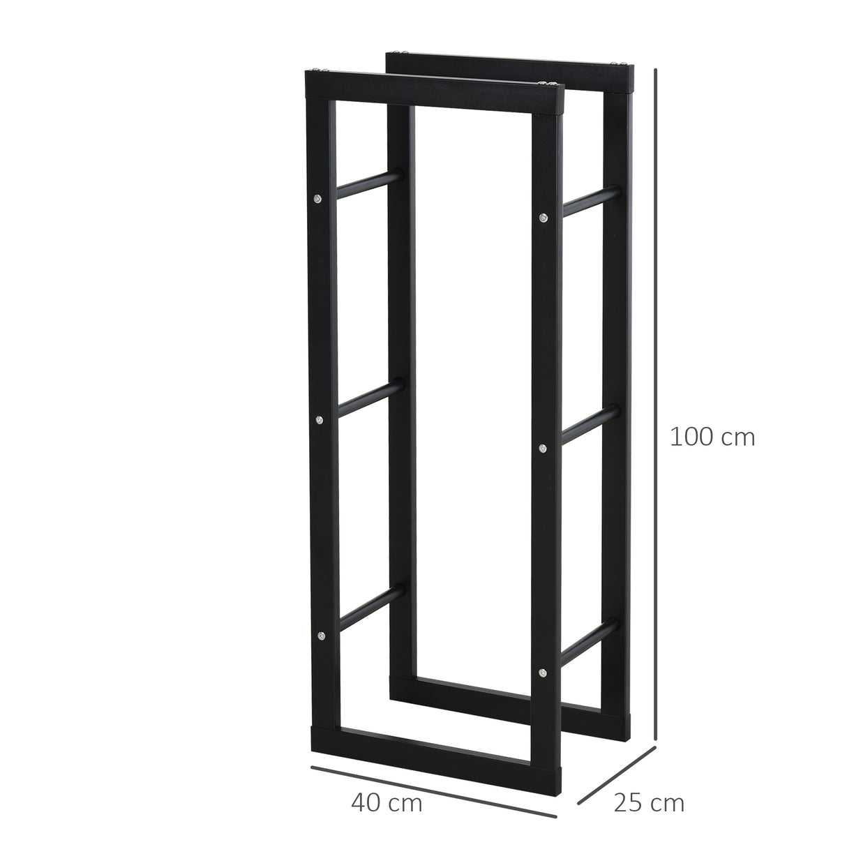 easycomfort easycomfort scaffale legnaia per interno ed esterno nero 40x25x100cm