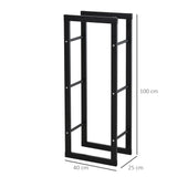 easycomfort easycomfort scaffale legnaia per interno ed esterno nero 40x25x100cm