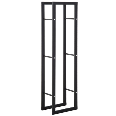 easycomfort easycomfort scaffale porta legna verticale per interno in ferro nero 40x25x150cm