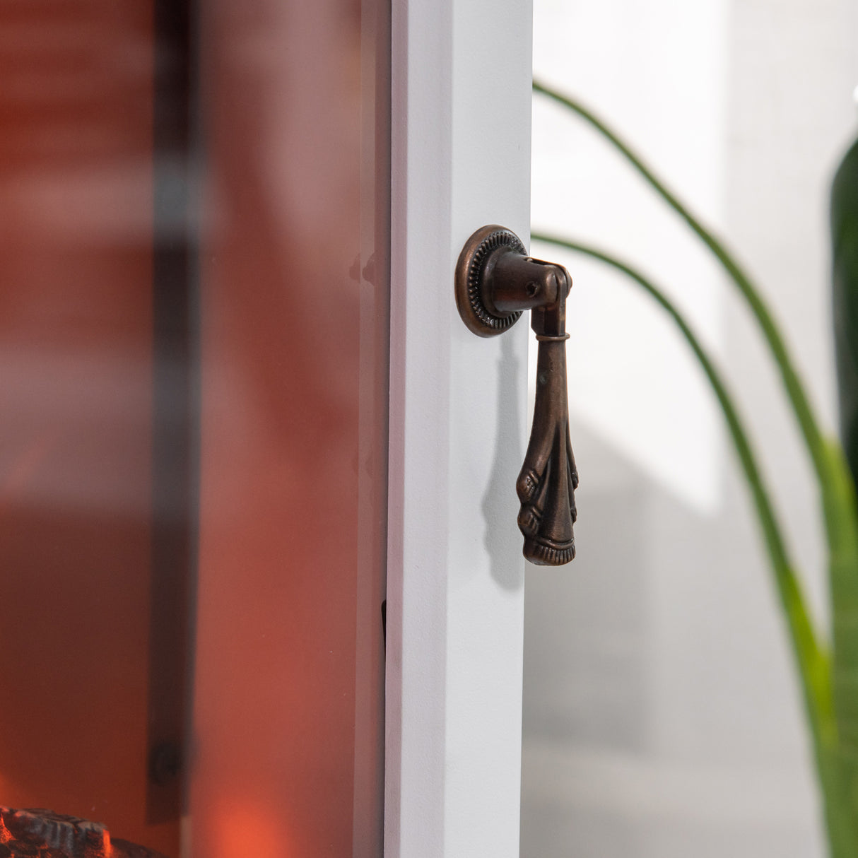 easycomfort camino elettrico da terra con effetto fiamma temperatura regolabile bianco