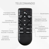 easycomfort easycomfort camino elettrico da terra con effetto fiamma realistico timer e telecomando 1000w e 2000w 79x26x77 5cm bianco e nero