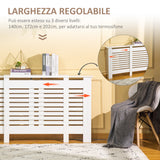 easycomfort mobile copricalorifero larghezza regolabile e mensola superiore in mdf e legno   bianco