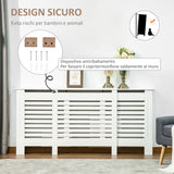 easycomfort mobile copricalorifero larghezza regolabile e mensola superiore in mdf e legno   bianco