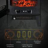 easycomfort camino elettrico effetto fiamma e 3 lati aperti temperatura regolabile copertura 20 25m nero