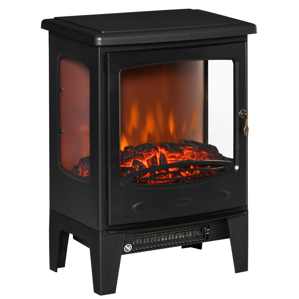 easycomfort camino elettrico effetto fiamma e 3 lati aperti temperatura regolabile copertura 20 25m nero