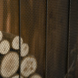 easycomfort parascintille caminetto con 3 pannelli pieghevoli   nero