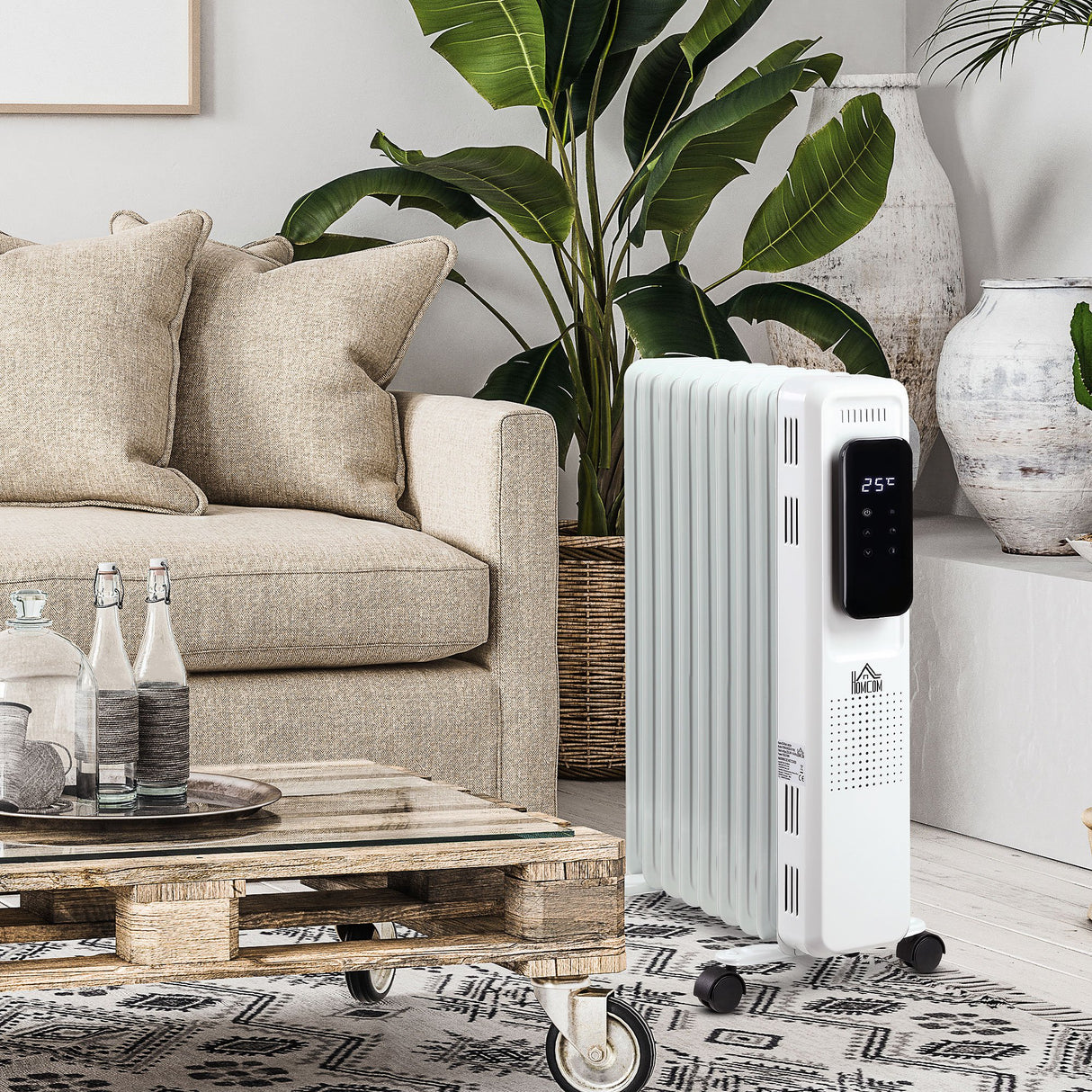 easycomfort easycomfort calorifero a olio a 9 elementi 3 livelli di riscaldamento e timer 42 5x24x63cm bianco