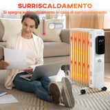easycomfort easycomfort calorifero a olio a 9 elementi 3 livelli di riscaldamento e timer 42 5x24x63cm bianco