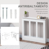 easycomfort easycomfort copritermosifone a doghe moderno ed elegante per la casa in mdf e acciaio 90x18x84cm bianco