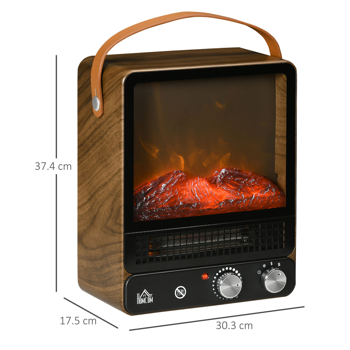 easycomfort camino elettrico con fiamma led 3 modalita di riscaldamento e interruttore di sicurezza 30.3x17.5x37.4 cm