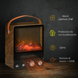easycomfort camino elettrico con fiamma led 3 modalita di riscaldamento e interruttore di sicurezza 30.3x17.5x37.4 cm