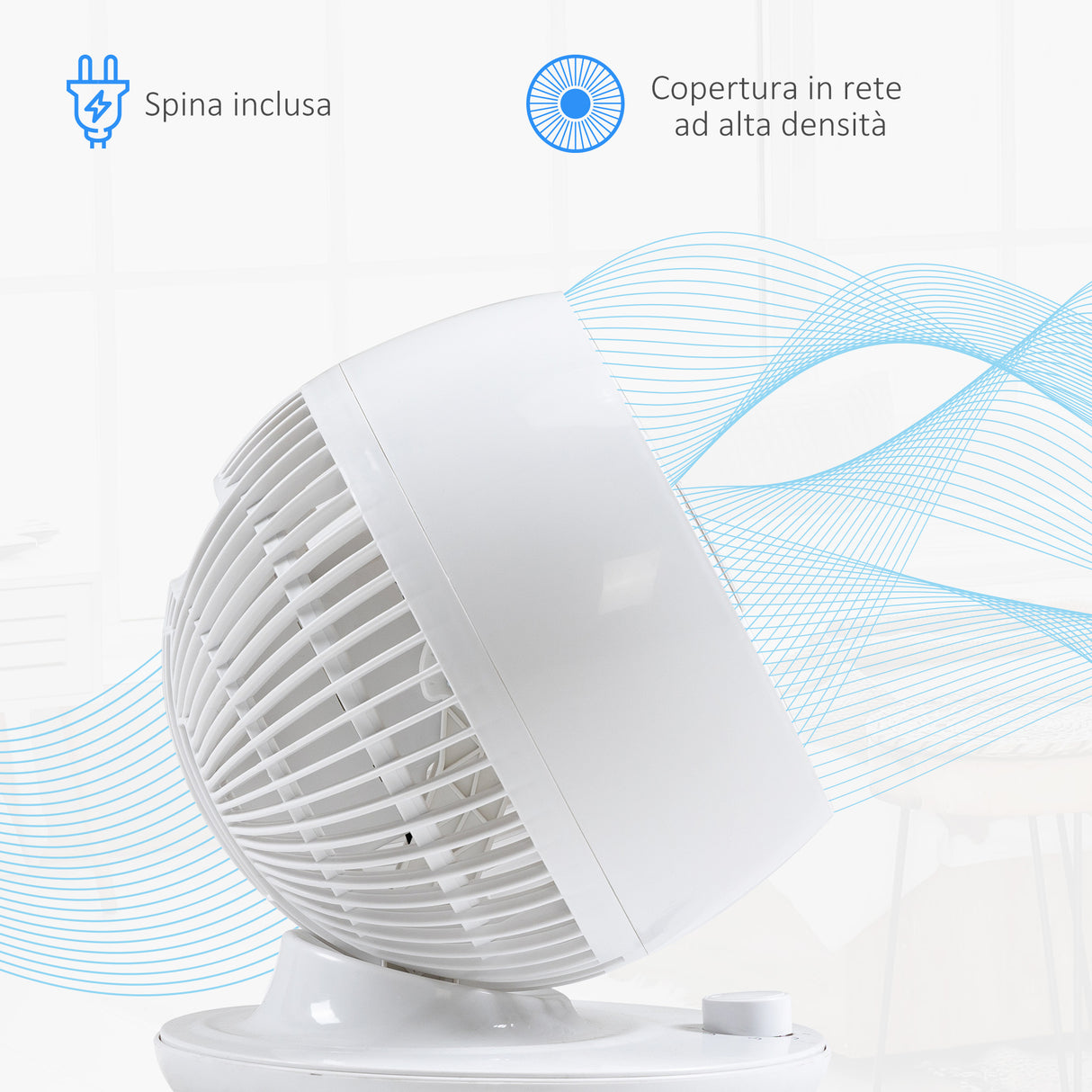 easycomfort easycomfort ventilatore da tavolo 3 velocita oscillazione 70 e inclinazione 90 27x27x34cm bianco e nero