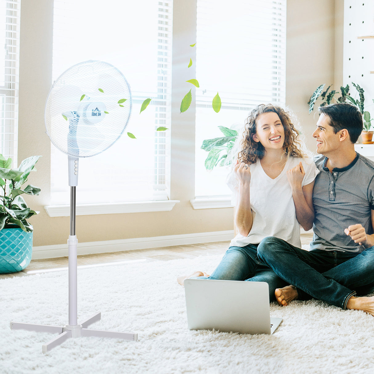 easycomfort ventilatore a piantana a 3 velocita con inclinazione a 80 60x60x90 120cm