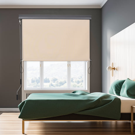 easycomfort easycomfort tenda avvolgibile parasole con manovella installazione a muro o soffitto 120x200cm beige