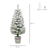 easycomfort easycomfort albero di natale artificiale innevato con 60 luci led bianche e 116 rami base con vaso rimovibile 40x90cm verde