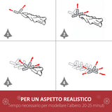 easycomfort easycomfort albero di natale artificiale innevato con 60 luci led bianche e 116 rami base con vaso rimovibile 40x90cm verde