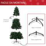 easycomfort easycomfort albero di natale 210cm artificiale pieghevole con base rimovibile 1046 rami in pvc e acciaio verde