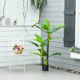 easycomfort banano pianta in vaso albero di banano artificiale pianta finta per interno ed esterno 150cm
