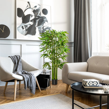 easycomfort pianta finta di bambu alta 160cm con vaso nero per interno ed esterno
